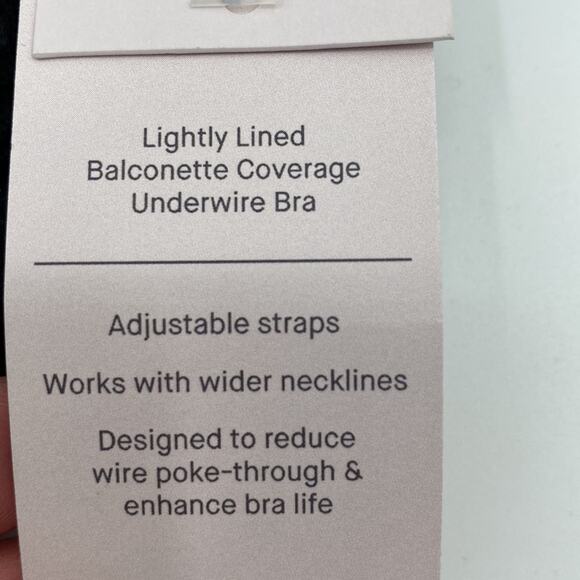 NWT AUDEN Black Lightly Lined Balconette Coverage Underwire Bra 44DDD 44F - Picture 5 of 7